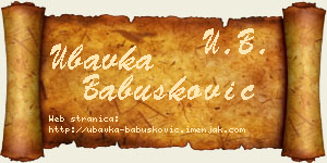 Ubavka Babušković vizit kartica